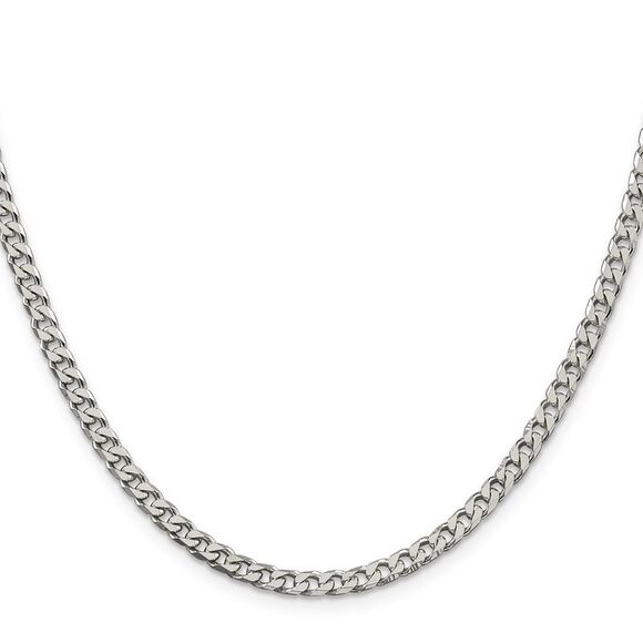 Kazi Luxury Sterling Silver Polished 3.5mm Curb Chain